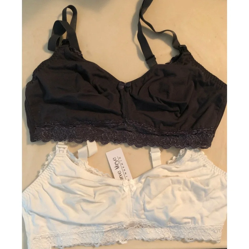Curve Muse Women's Size 38C Floral Lace Trim Full Coverage Bras lot of 2